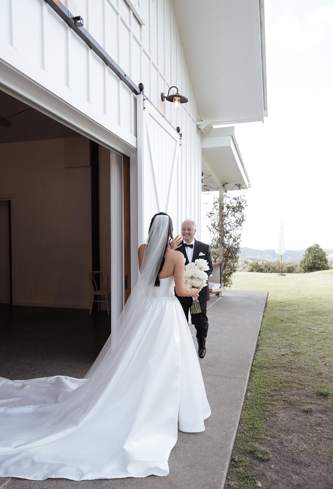 Mel with her father on the wedding day